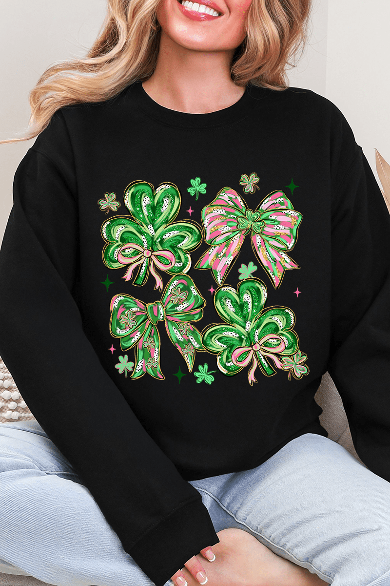 Lucky Luxe Bows Heavy Blend Crew Sweatshirt - Wholesale Accessory Market