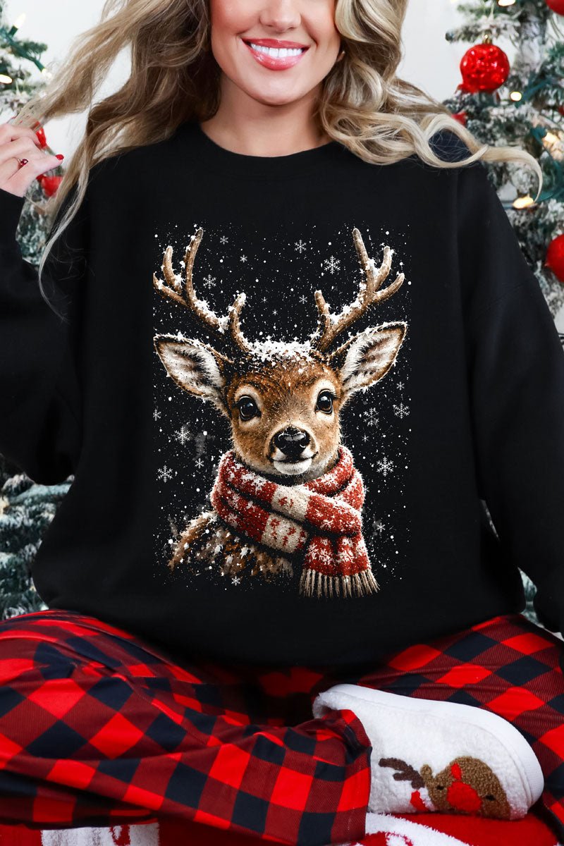 Snow Kissed Reindeer Heavy Blend Crew Sweatshirt - Wholesale Accessory Market