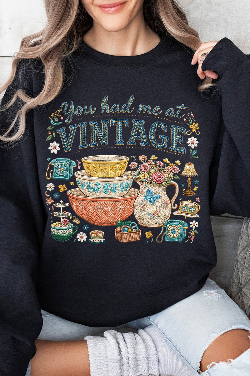Vintage Threaded Treasures Heavy Blend Crew Sweatshirt - Wholesale Accessory Market