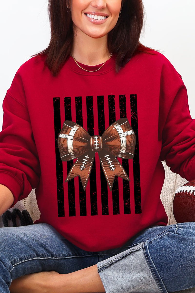 Black Varsity Bow Heavy Blend Crew Sweatshirt - Wholesale Accessory Market