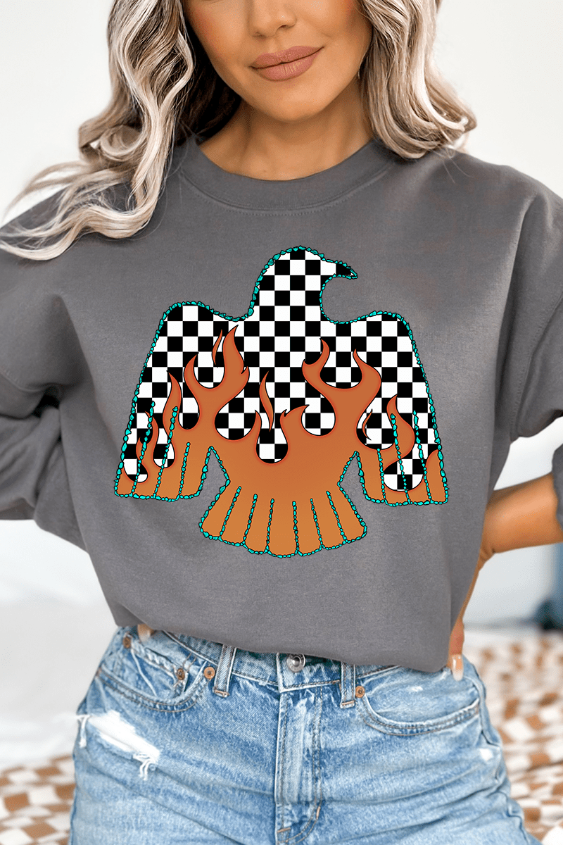 Checkerfire Thunderbird Heavy Blend Crew Sweatshirt - Wholesale Accessory Market