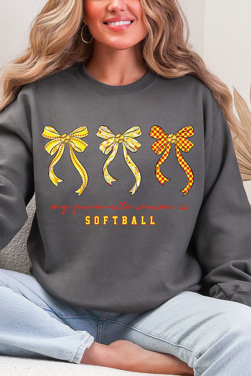 My Favorite Season Is Softball Heavy Blend Crew Sweatshirt - Wholesale Accessory Market