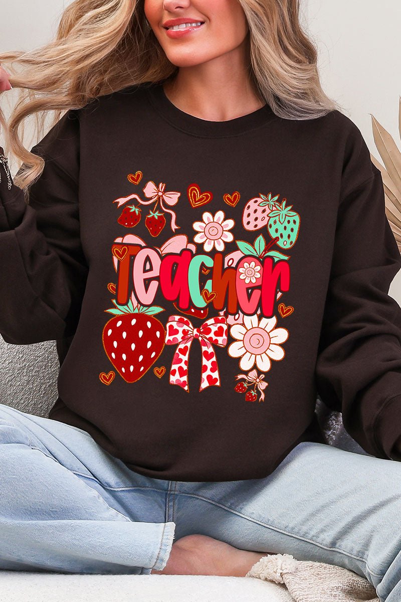 Berry Sweet Teacher Heavy Blend Crew Sweatshirt - Wholesale Accessory Market