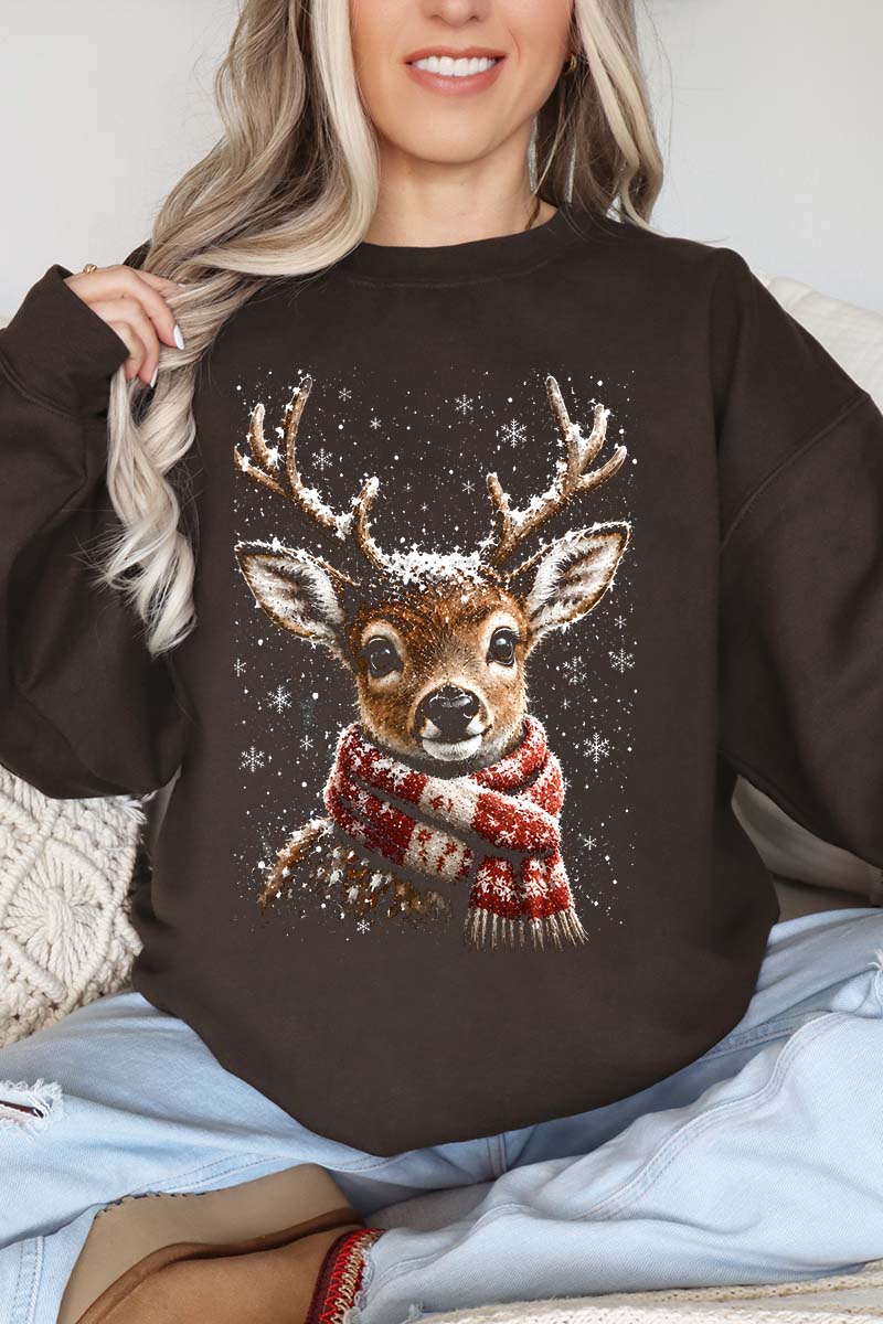 Snow Kissed Reindeer Heavy Blend Crew Sweatshirt - Wholesale Accessory Market