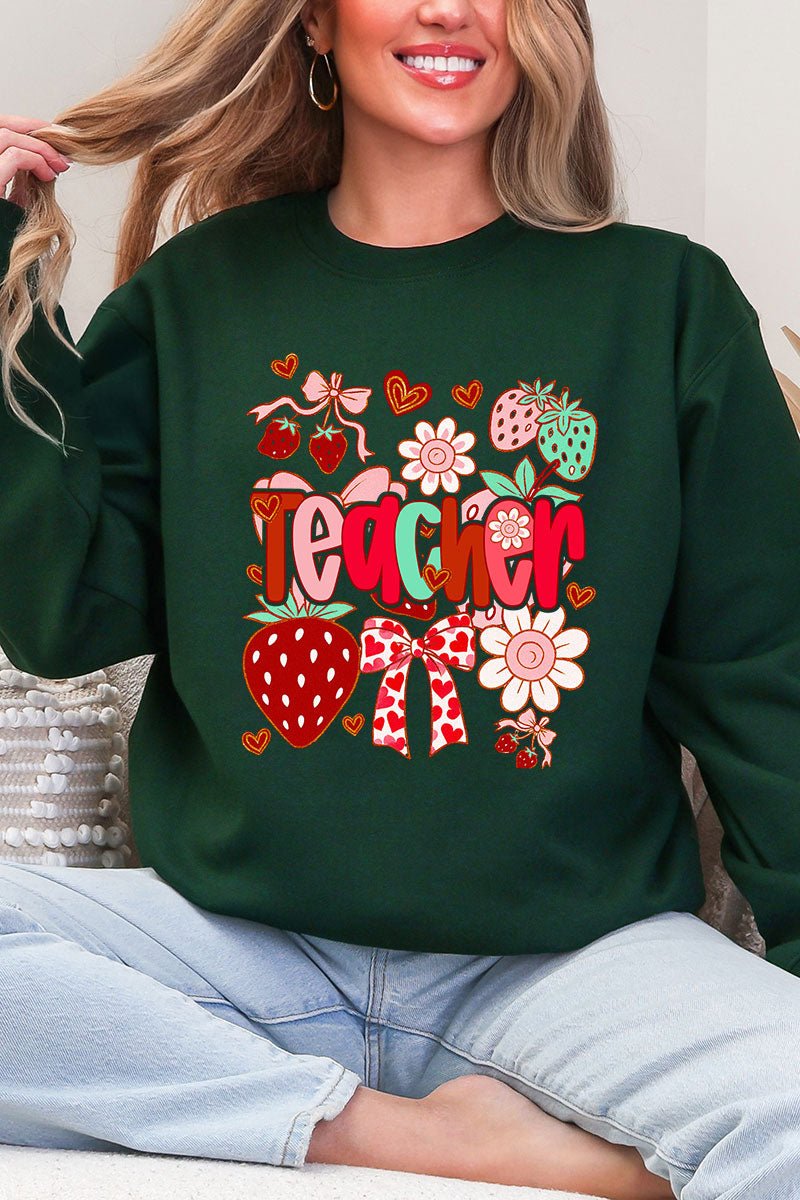Berry Sweet Teacher Heavy Blend Crew Sweatshirt - Wholesale Accessory Market