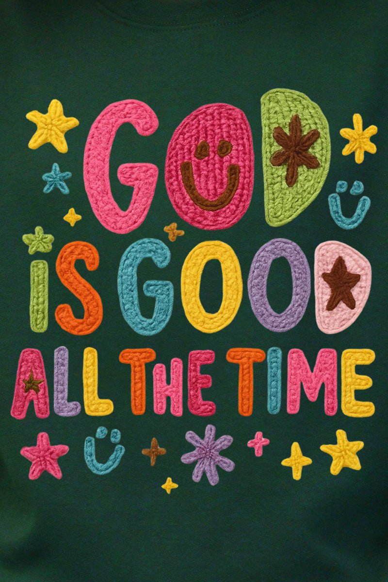 Faux Yarn God Is Good Heavy Blend Crew Sweatshirt - Wholesale Accessory Market