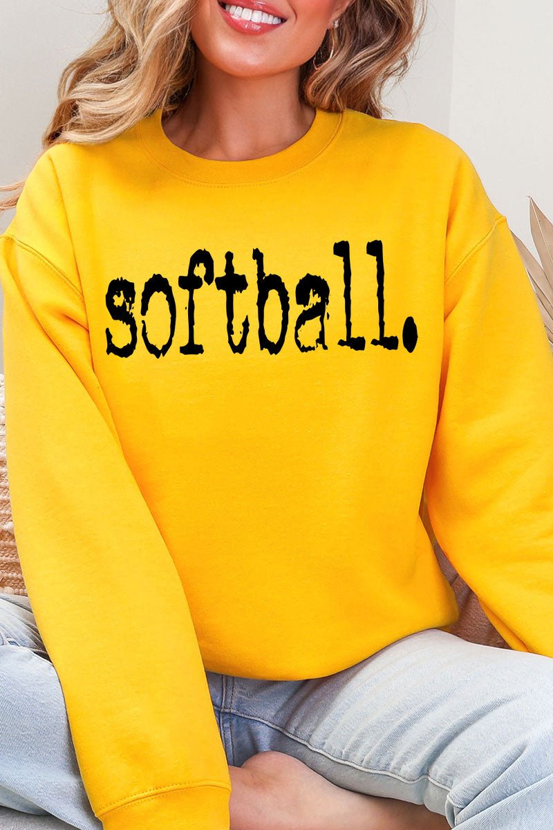 Distressed Softball. Heavy Blend Crew Sweatshirt - Wholesale Accessory Market