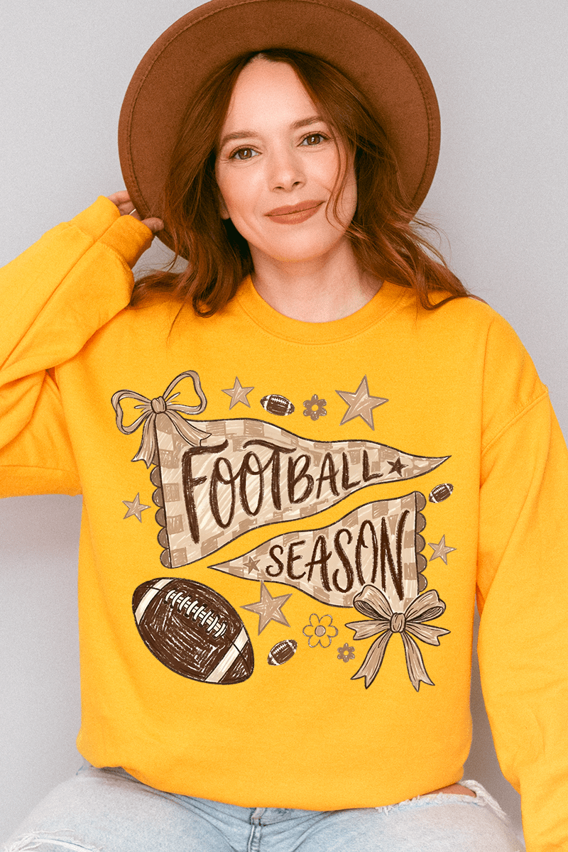 Football Season Doodle Heavy Blend Crew Sweatshirt - Wholesale Accessory Market