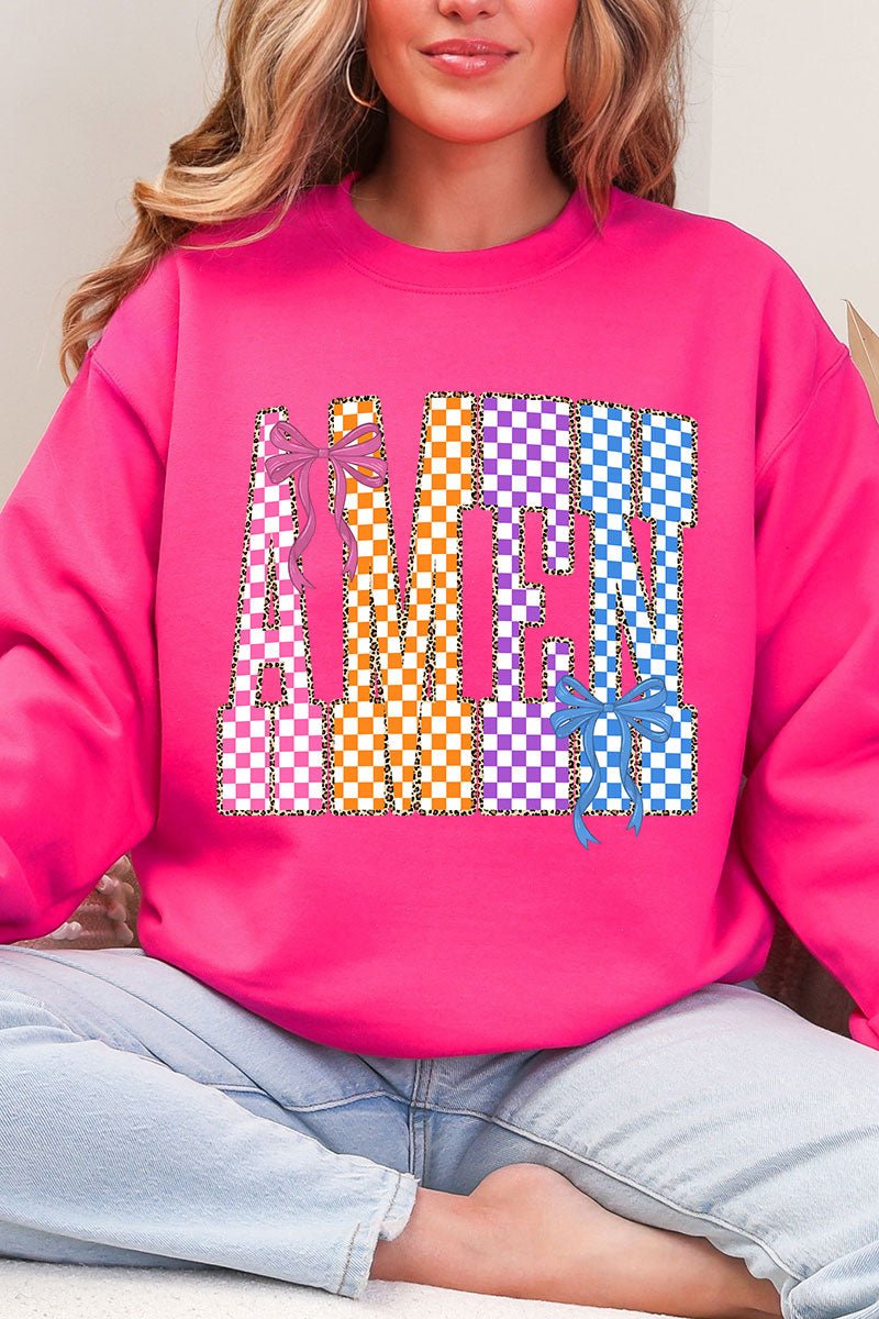 Color Check Amen Heavy Blend Crew Sweatshirt - Wholesale Accessory Market