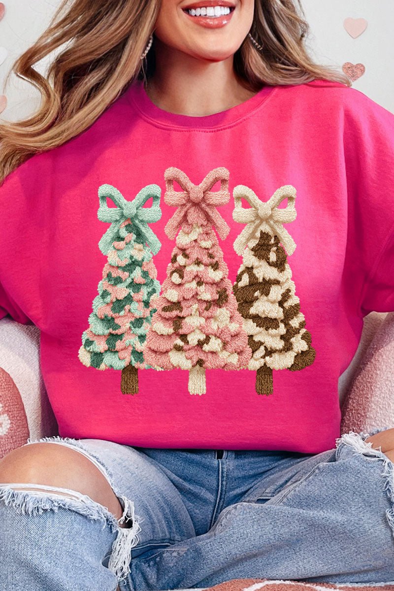 Faux Yarn Coquette Trio Heavy Blend Crew Sweatshirt - Wholesale Accessory Market