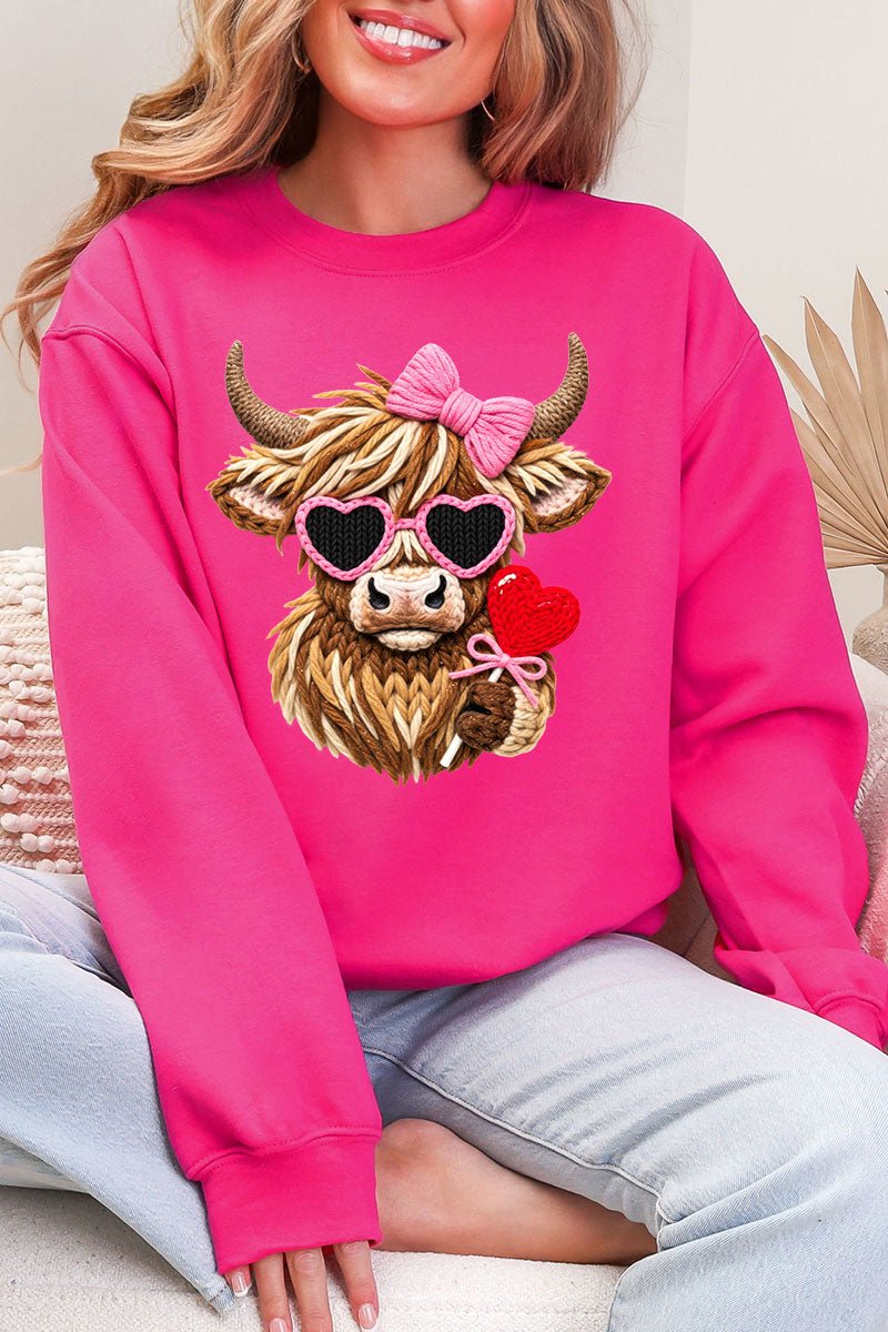 Faux Yarn Highland Romance Heavy Blend Crew Sweatshirt - Wholesale Accessory Market