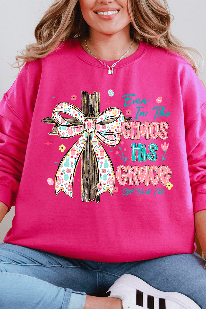 In The Chaos Coquette Cross Heavy Blend Crew Sweatshirt - Wholesale Accessory Market