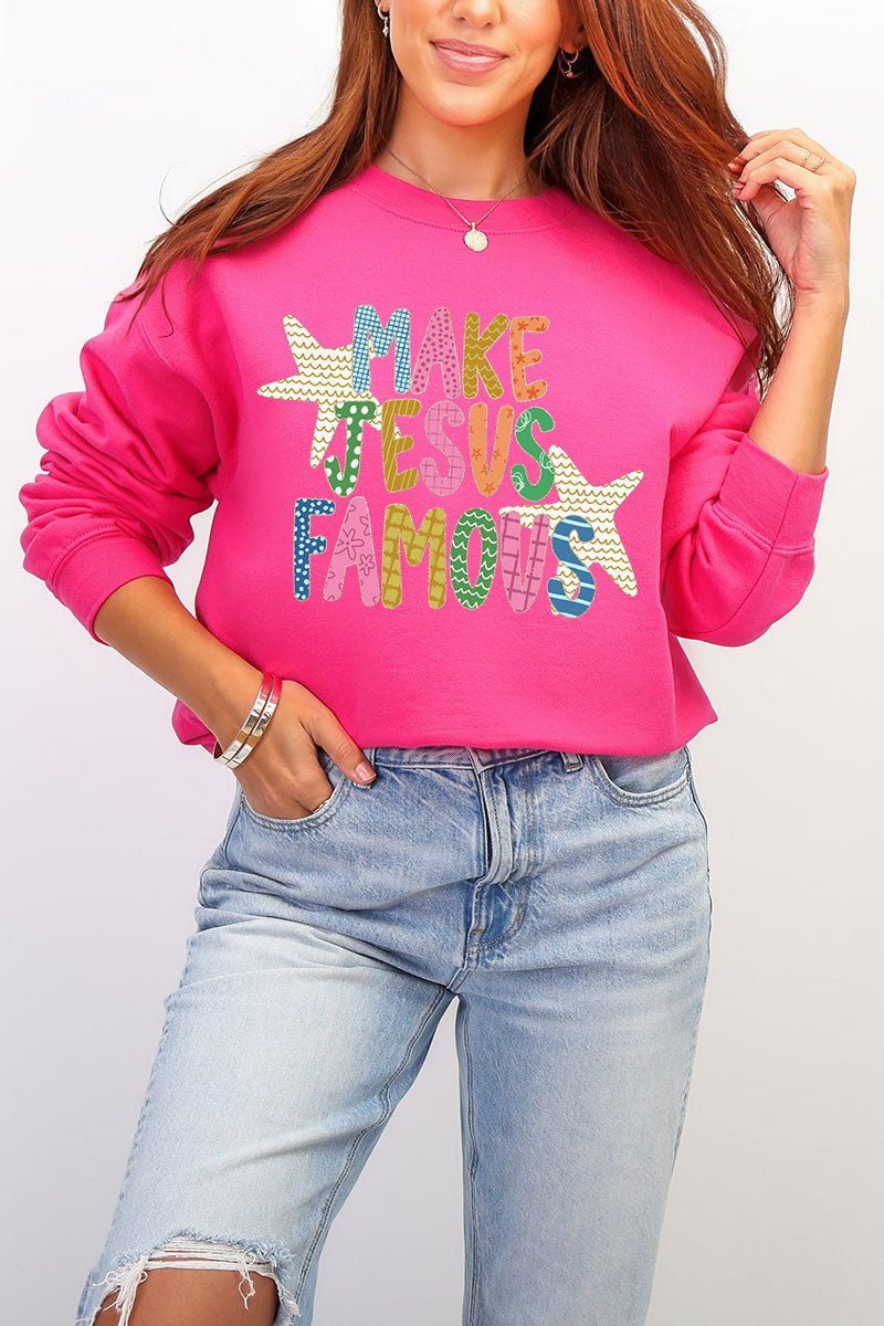 Make Jesus Famous Heavy Blend Crew Sweatshirt - Wholesale Accessory Market