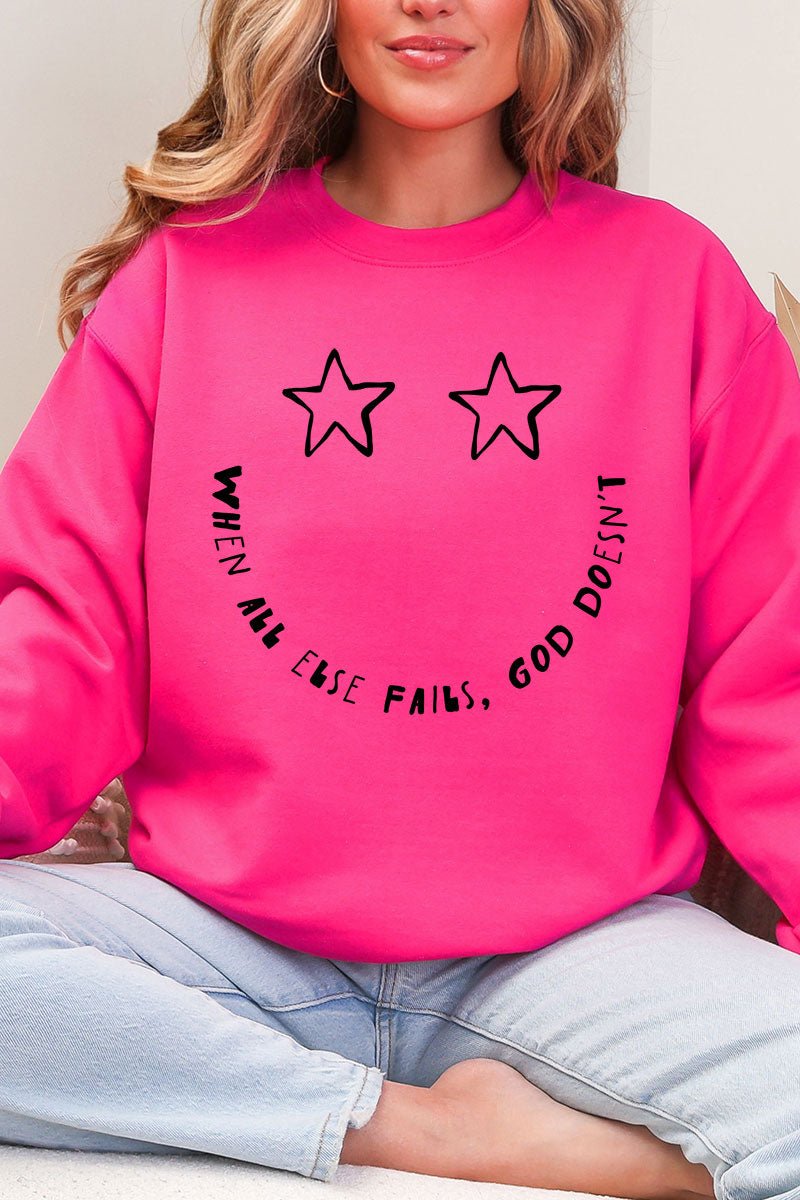 Star Eyes God Never Fails Heavy Blend Crew Sweatshirt - Wholesale Accessory Market
