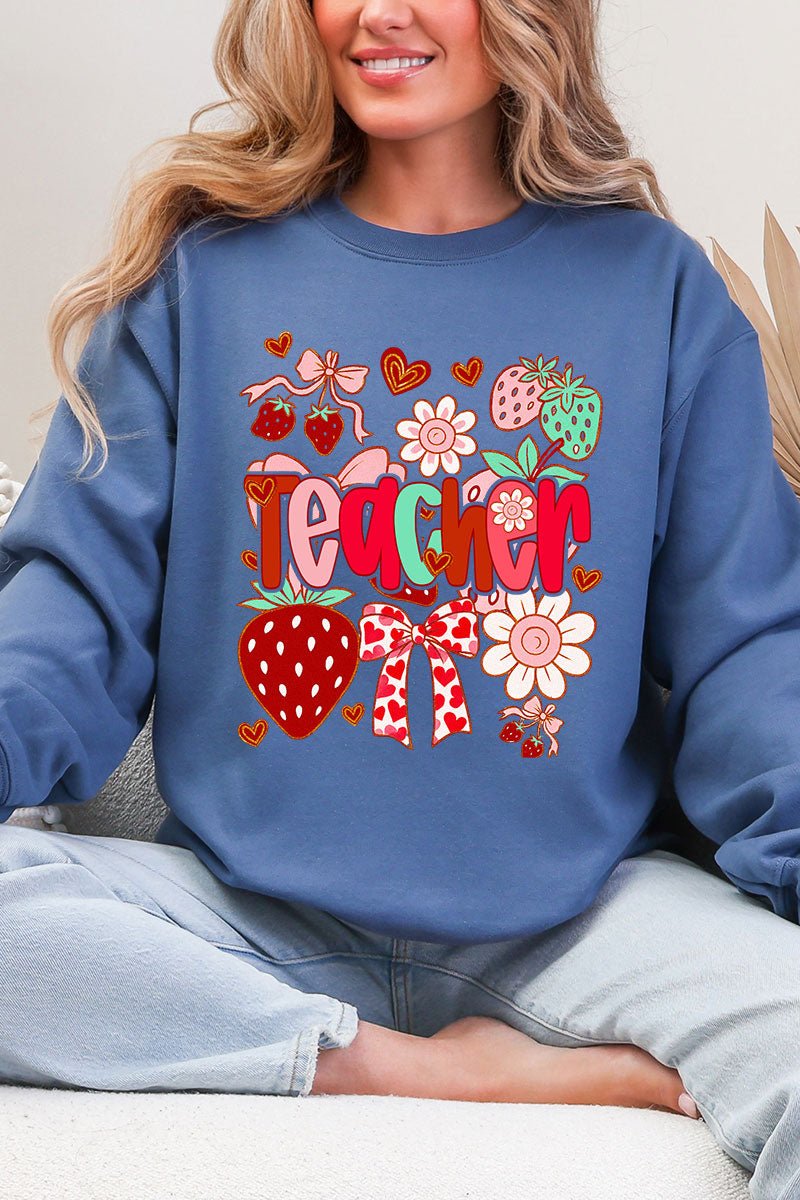 Berry Sweet Teacher Heavy Blend Crew Sweatshirt - Wholesale Accessory Market