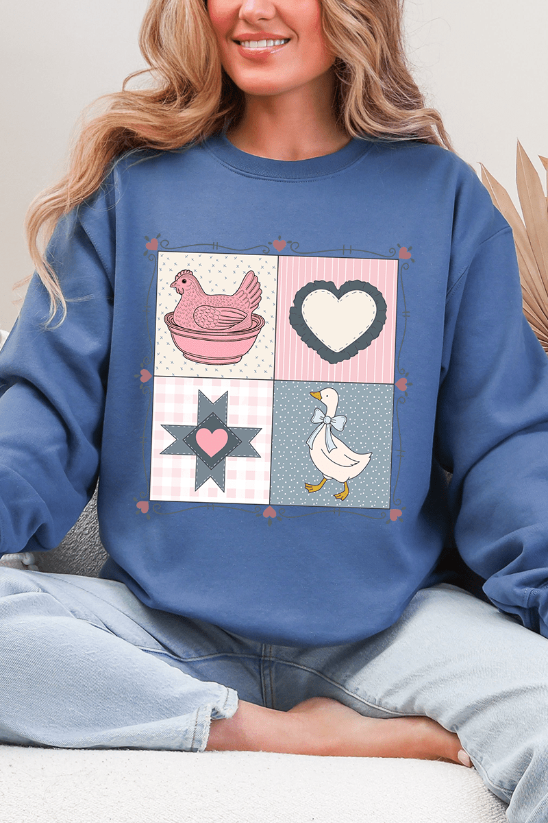 Side Bows Heartfelt Goose Heavy - weight Crew Sweatshirt - Wholesale Accessory Market