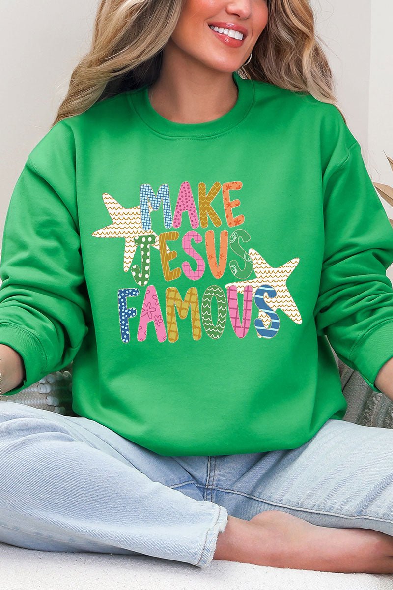 Make Jesus Famous Heavy Blend Crew Sweatshirt - Wholesale Accessory Market