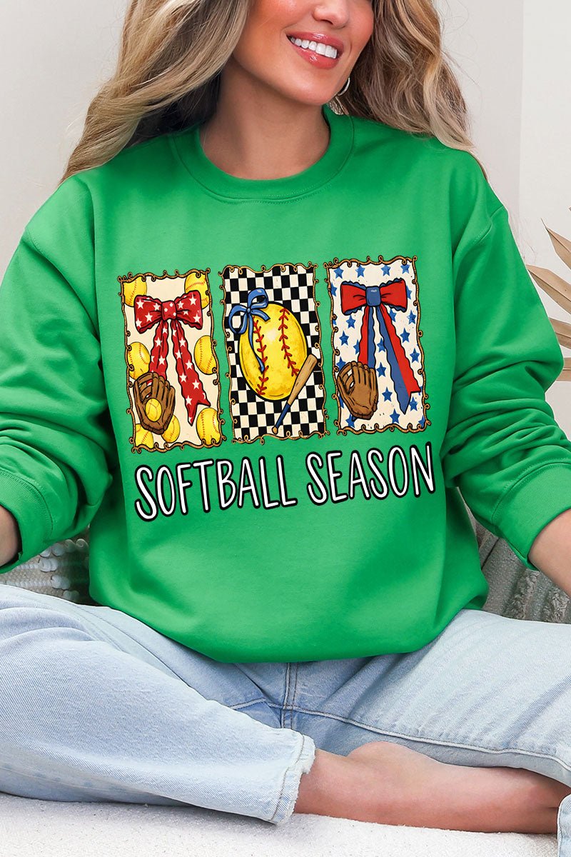 Softball Season Ribbon Heavy Blend Crew Sweatshirt - Wholesale Accessory Market