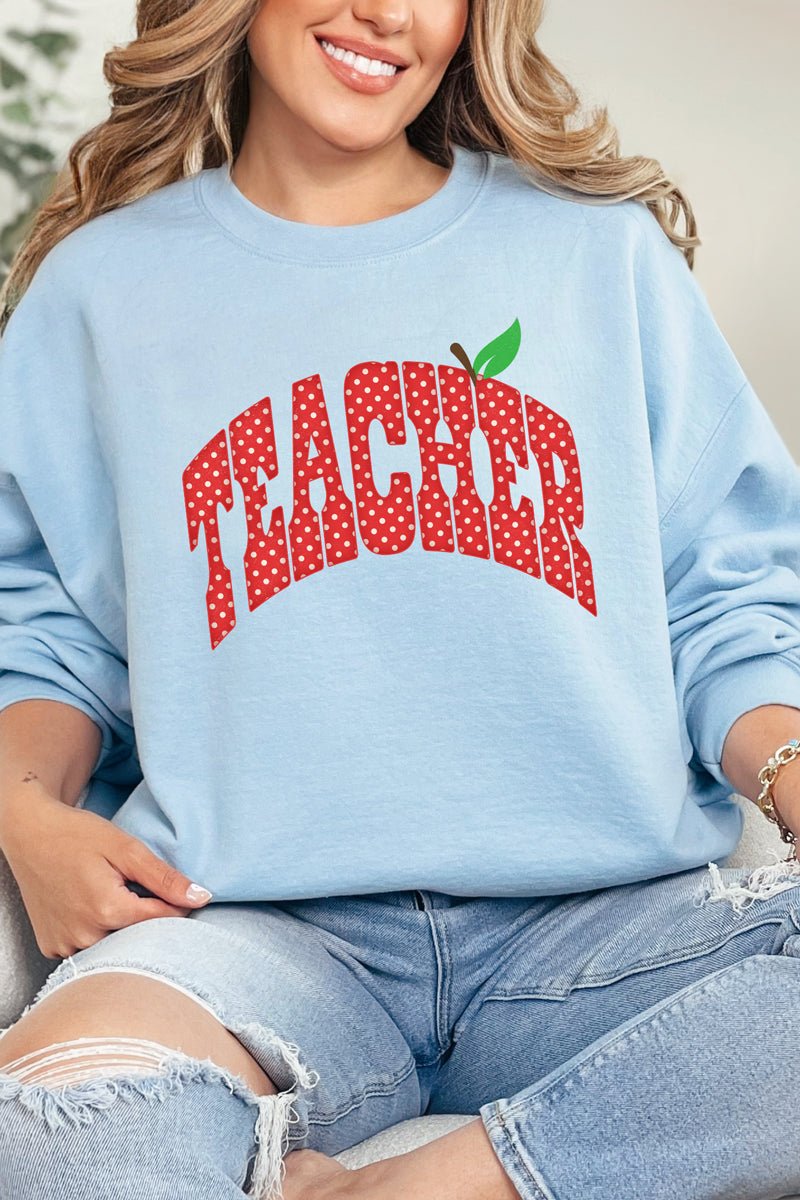 Apple Dot Teacher Heavy Blend Crew Sweatshirt - Wholesale Accessory Market