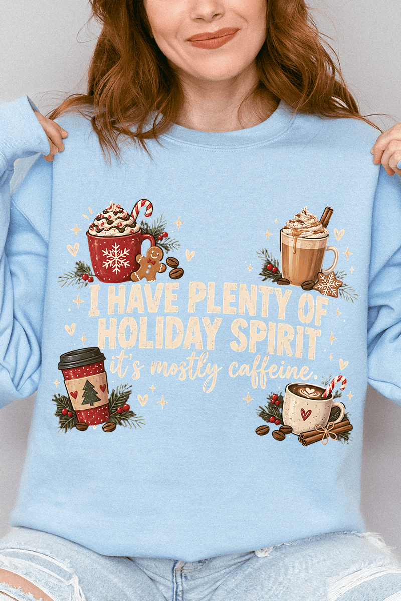 Caffeinated Holiday Spirit Heavy Blend Crew Sweatshirt - Wholesale Accessory Market