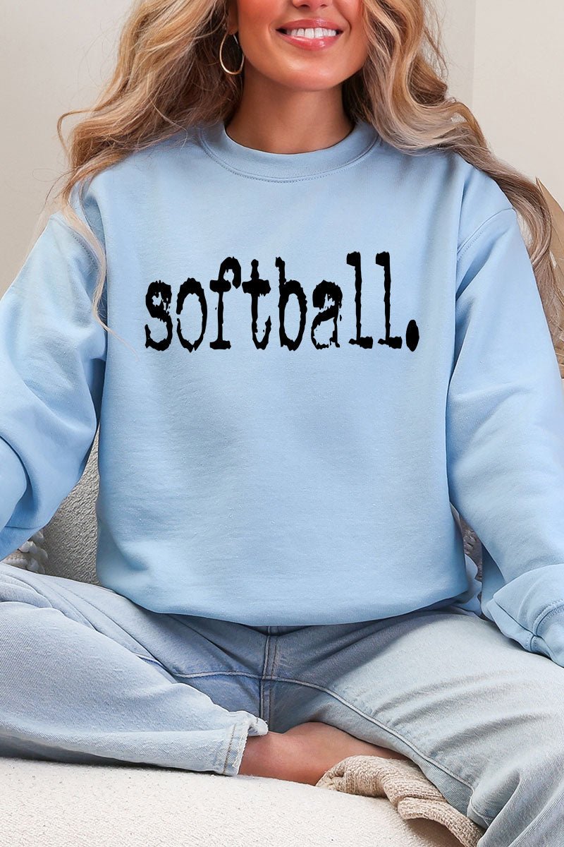 Distressed Softball. Heavy Blend Crew Sweatshirt - Wholesale Accessory Market
