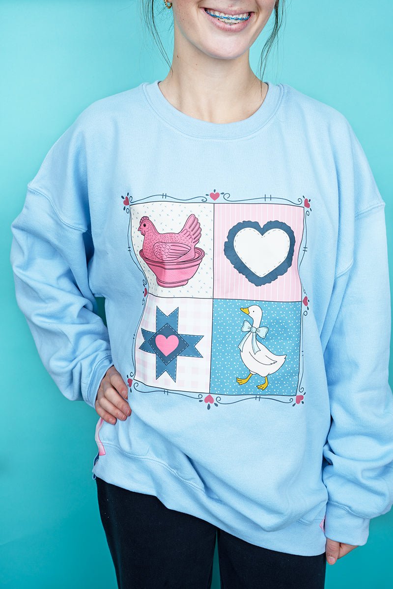 Side Bows Heartfelt Goose Heavy - weight Crew Sweatshirt - Wholesale Accessory Market