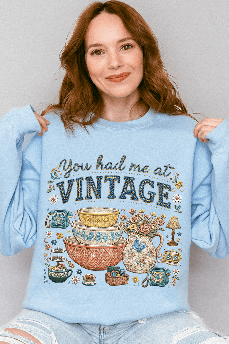 Vintage Threaded Treasures Heavy Blend Crew Sweatshirt - Wholesale Accessory Market