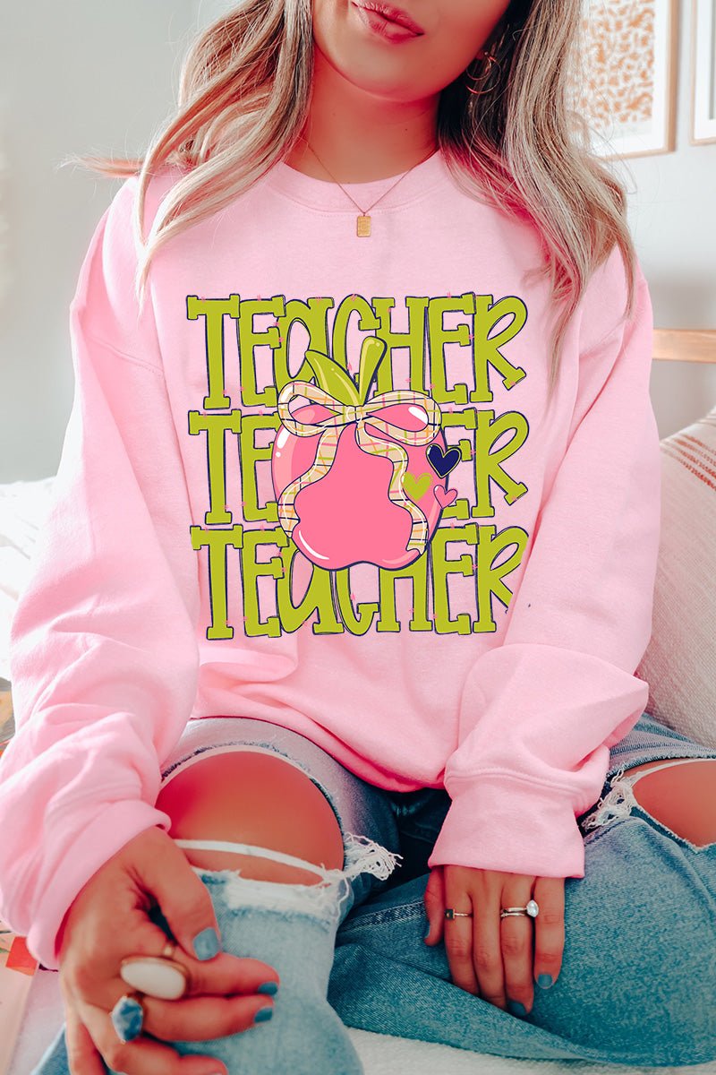 Apple For The Teacher Heavy Blend Crew Sweatshirt - Wholesale Accessory Market