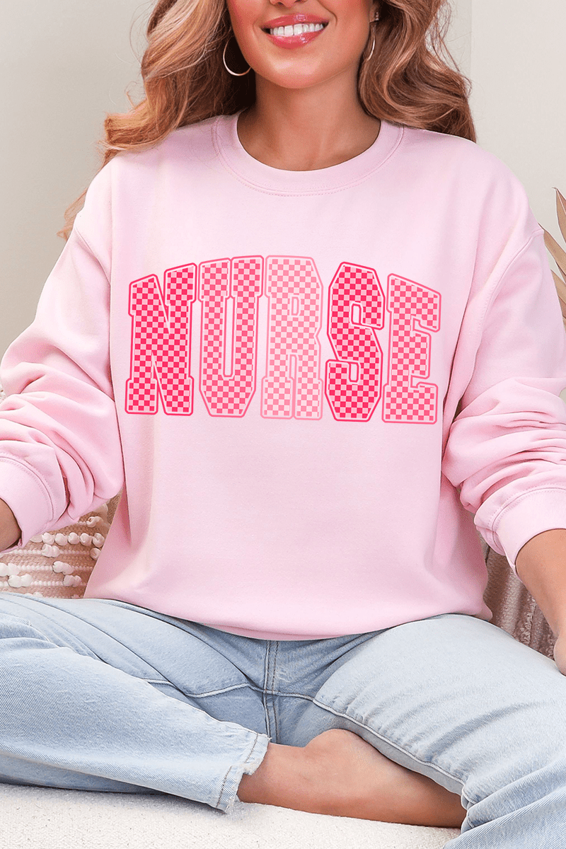 Checkered Care Heavy Blend Crew Sweatshirt - Wholesale Accessory Market