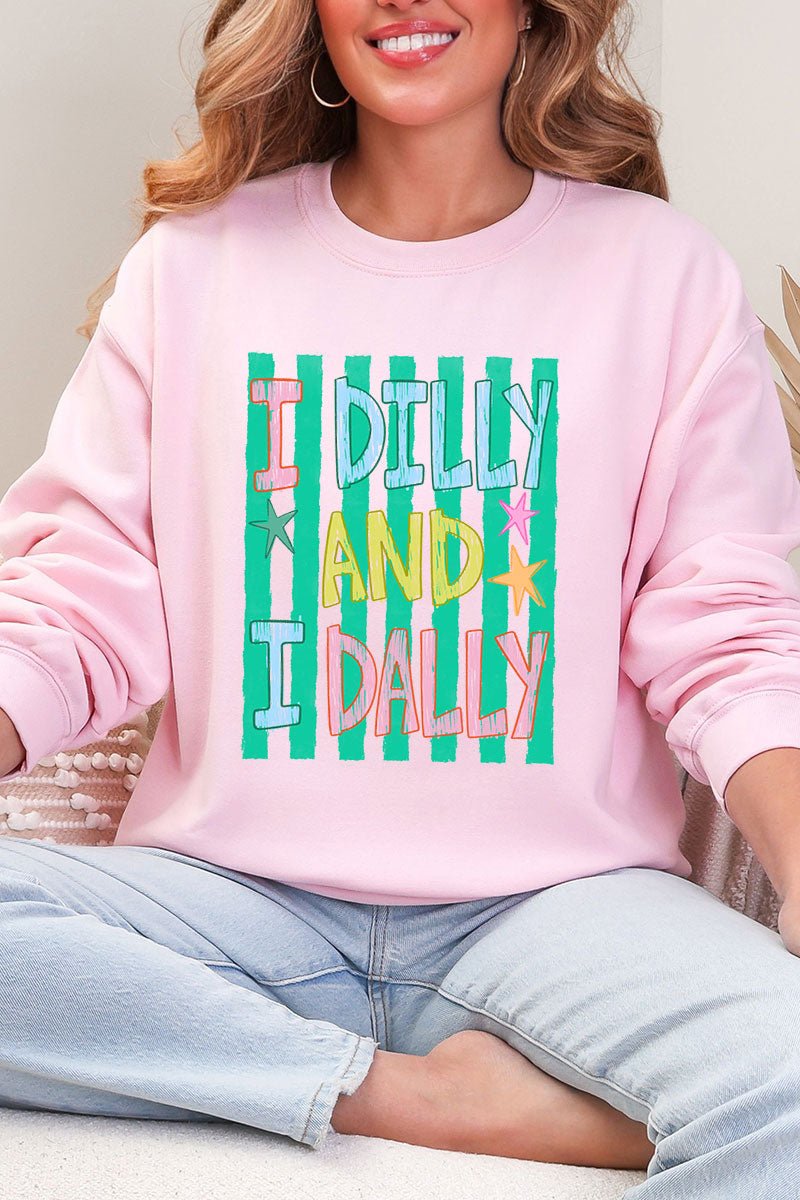 I Dilly & I Dally Heavy Blend Crew Sweatshirt - Wholesale Accessory Market