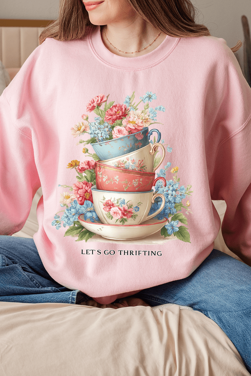 Let's Go Thrifting Heavy Blend Crew Sweatshirt - Wholesale Accessory Market