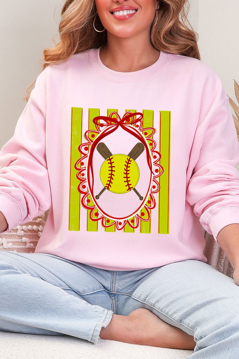 Softball Stripes Heavy Blend Crew Sweatshirt - Wholesale Accessory Market