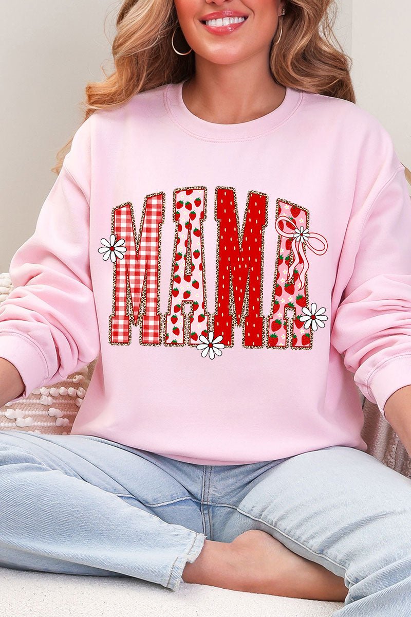 Strawberry Gingham Mama Heavy Blend Crew Sweatshirt - Wholesale Accessory Market