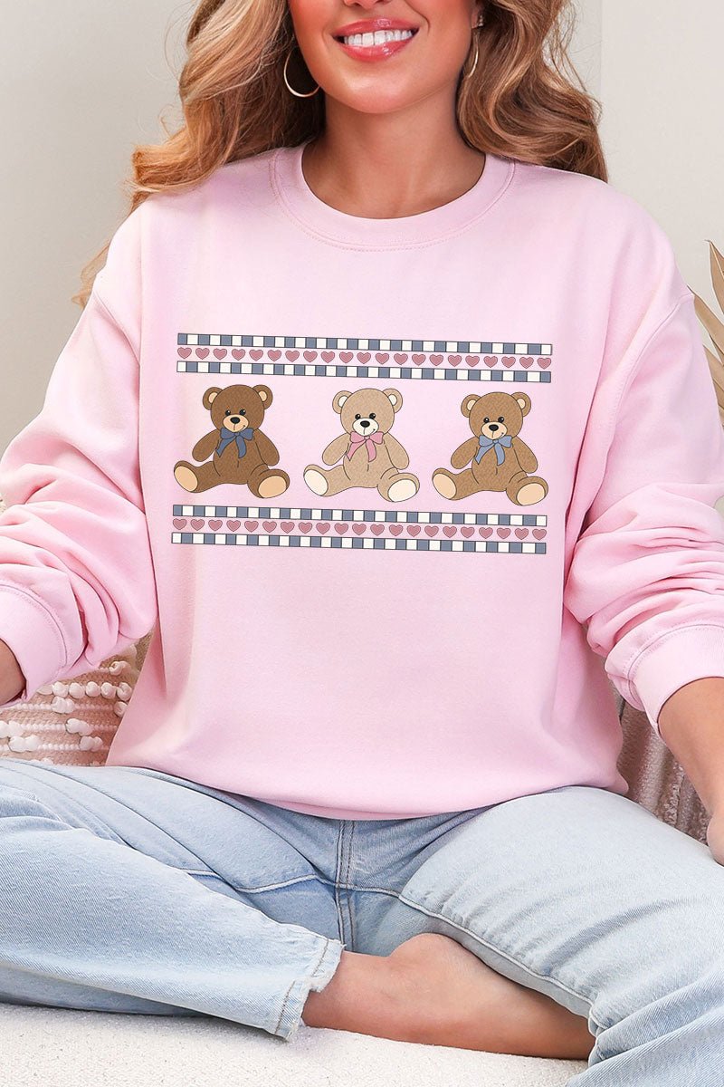 Tiny Teddy Trio Heavy - weight Crew Sweatshirt - Wholesale Accessory Market
