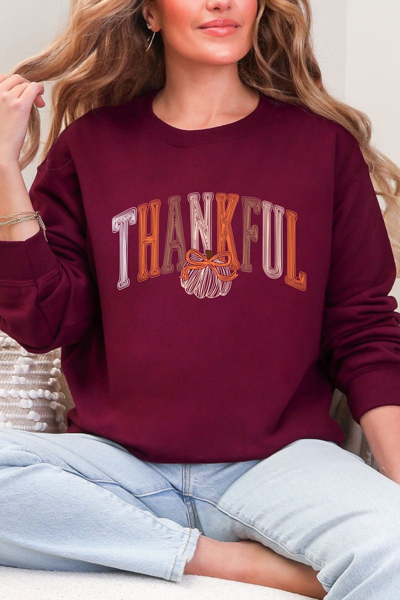 Thankful Sketch Heavy Blend Crew Sweatshirt - Wholesale Accessory Market