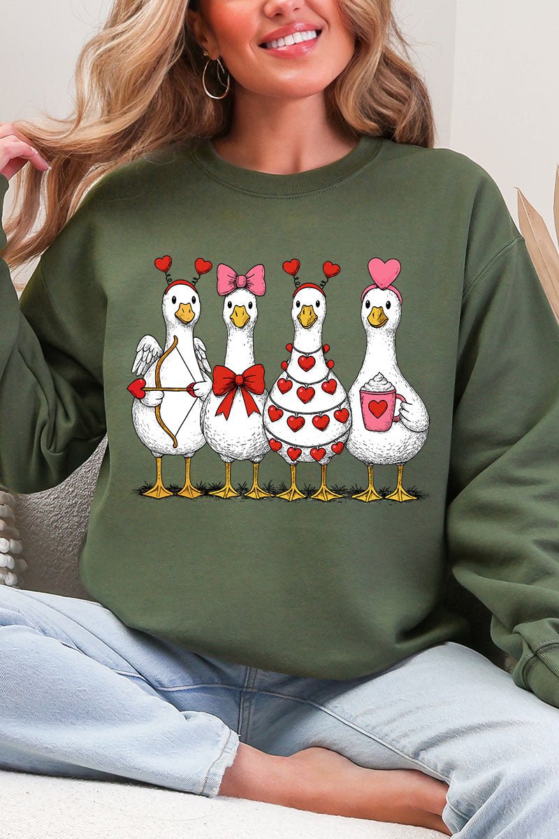 Geese In Love Formation Heavy Blend Crew Sweatshirt - Wholesale Accessory Market