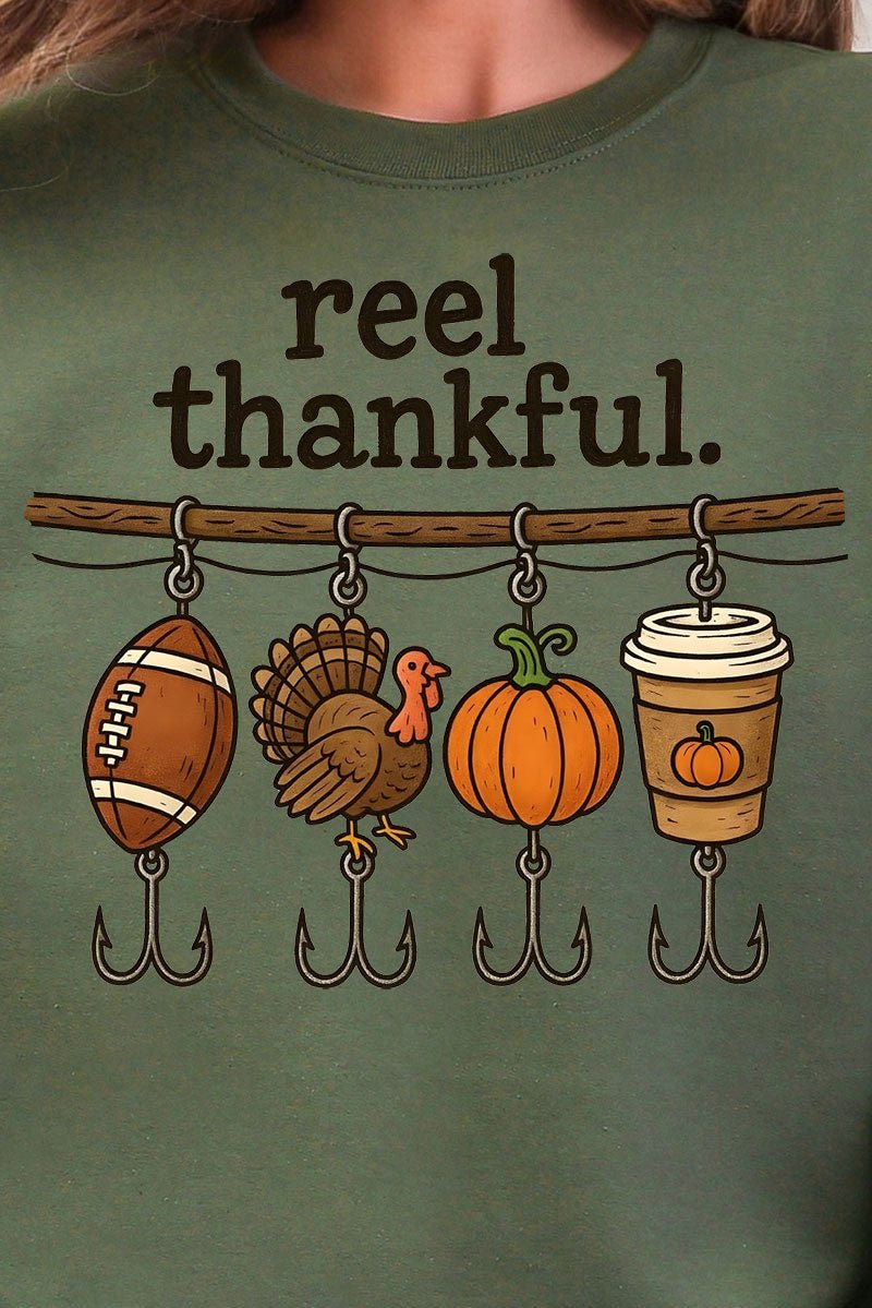 Reel Thankful Heavy Blend Crew Sweatshirt - Wholesale Accessory Market