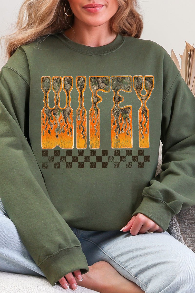Wildfire Wifey Heavy Blend Crew Sweatshirt - Wholesale Accessory Market