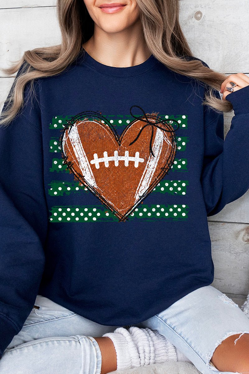 Green Football Sweetheart Heavy Blend Crew Sweatshirt - Wholesale Accessory Market