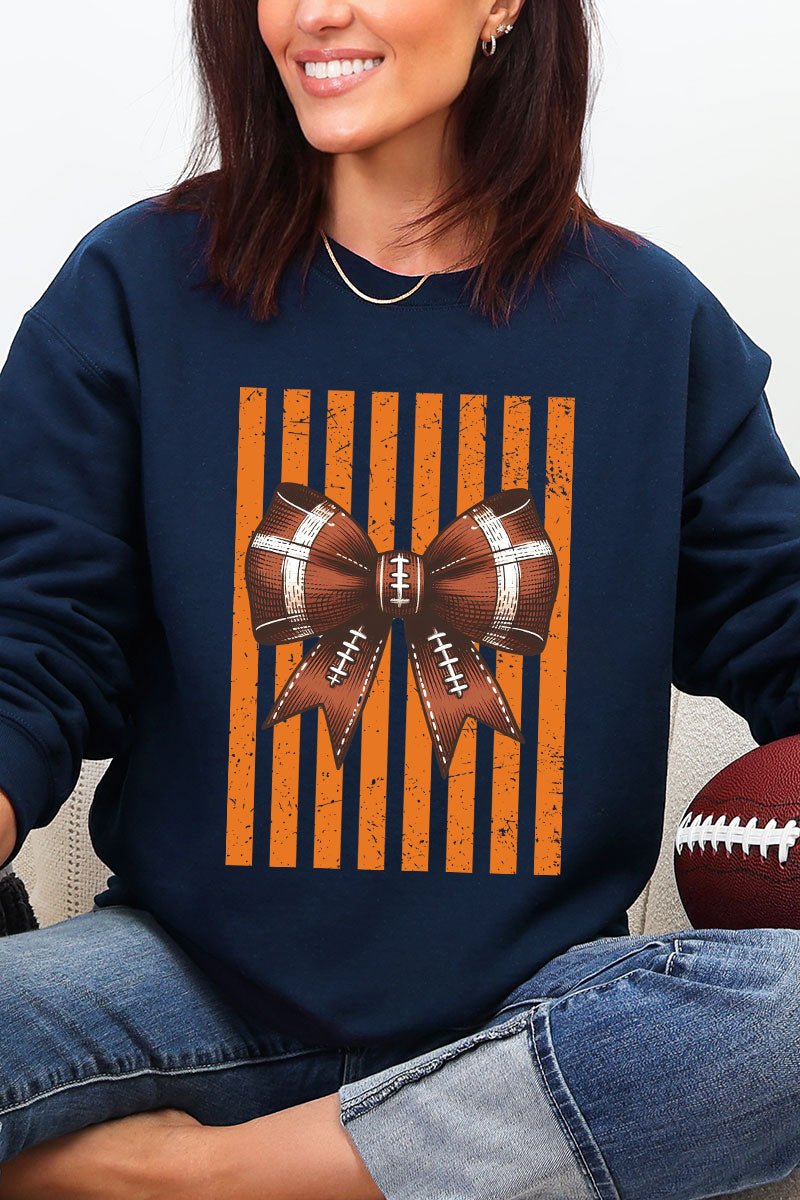Orange Varsity Bow Heavy Blend Crew Sweatshirt - Wholesale Accessory Market