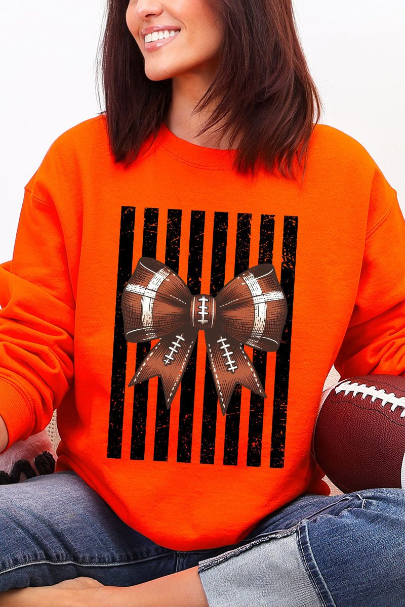 Black Varsity Bow Heavy Blend Crew Sweatshirt - Wholesale Accessory Market
