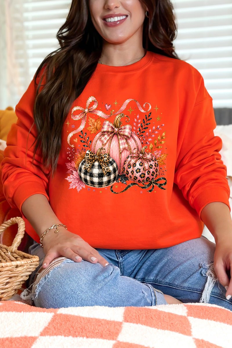 Pretty In Pumpkin Heavy Blend Crew Sweatshirt - Wholesale Accessory Market