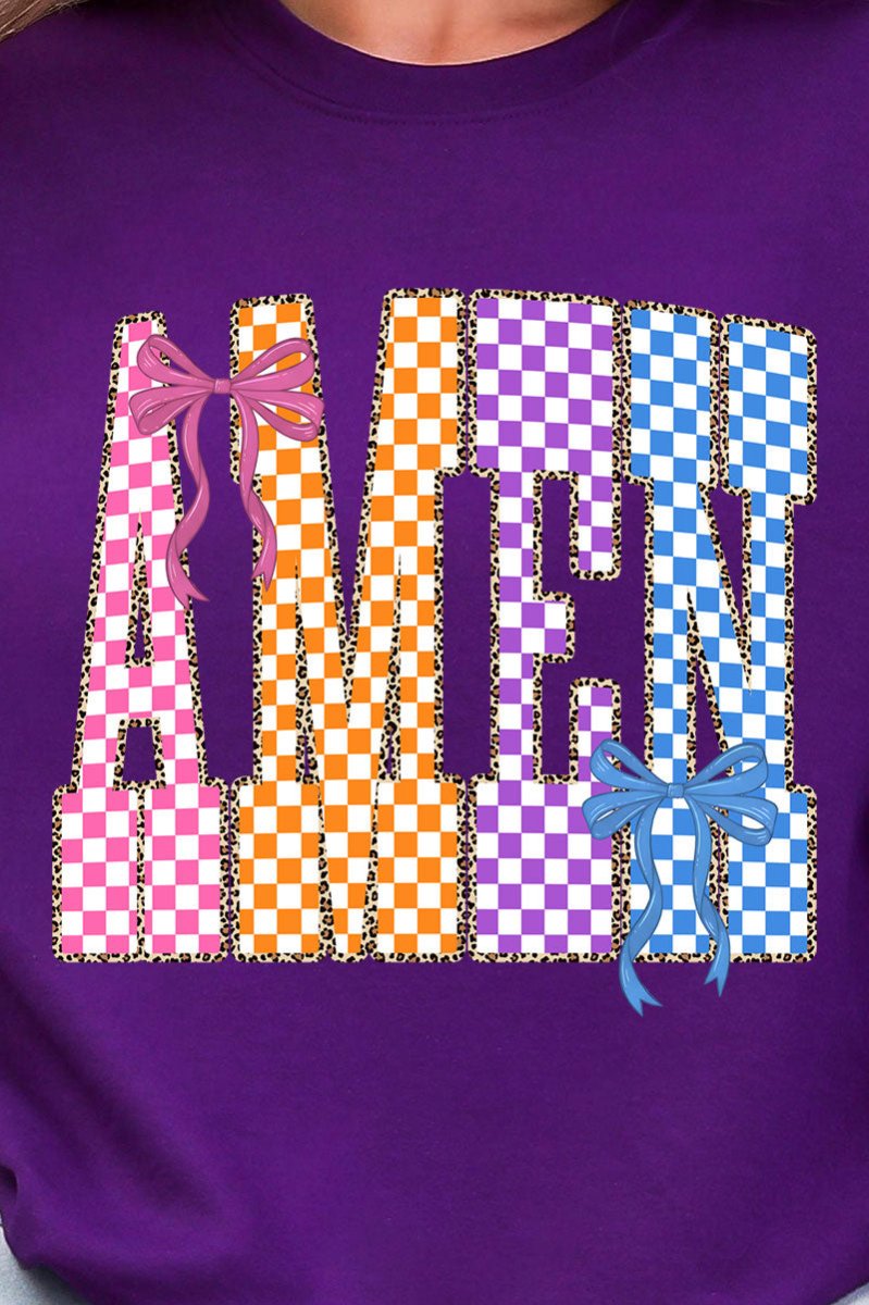 Color Check Amen Heavy Blend Crew Sweatshirt - Wholesale Accessory Market