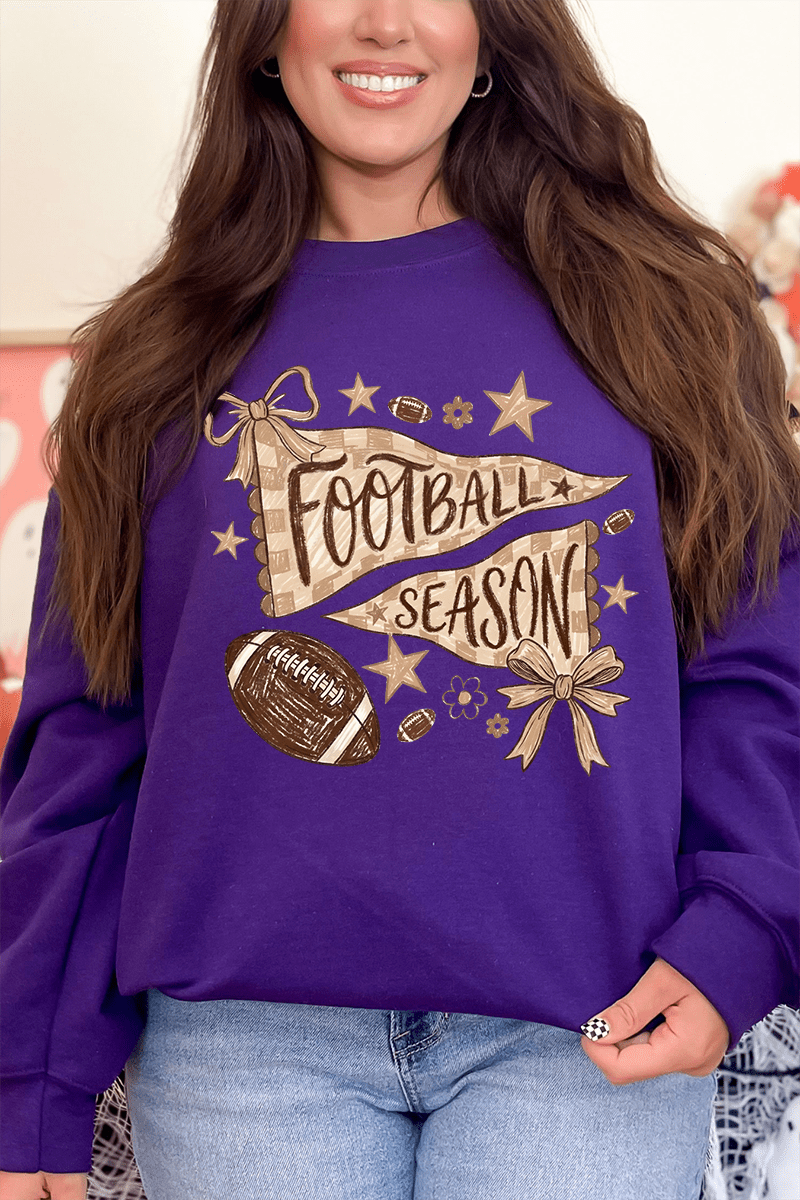 Football Season Doodle Heavy Blend Crew Sweatshirt - Wholesale Accessory Market