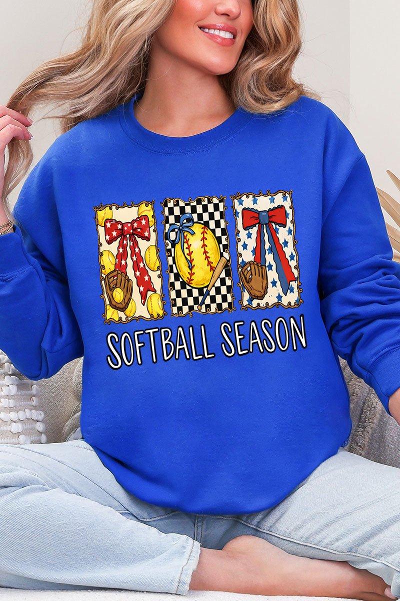 Softball Season Ribbon Heavy Blend Crew Sweatshirt - Wholesale Accessory Market