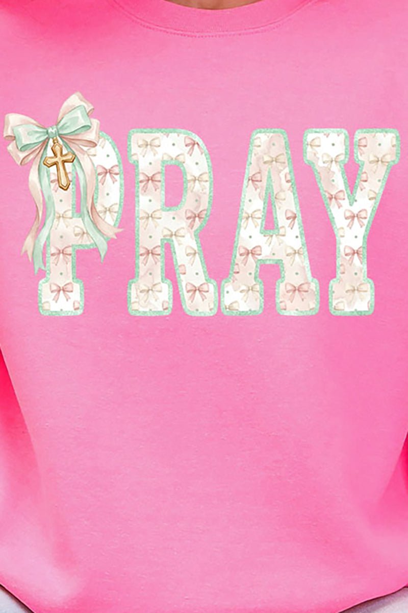 Coquette Cross Pray Heavy Blend Crew Sweatshirt - Wholesale Accessory Market