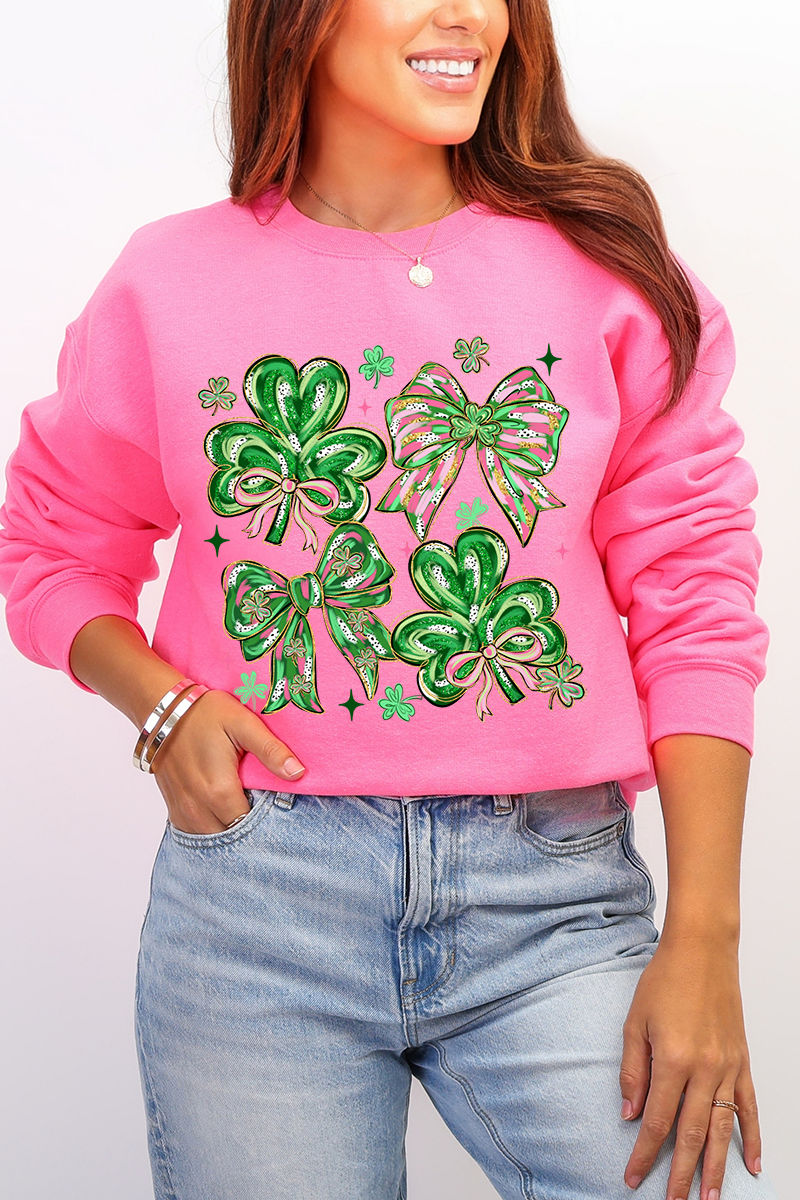 Lucky Luxe Bows Heavy Blend Crew Sweatshirt - Wholesale Accessory Market