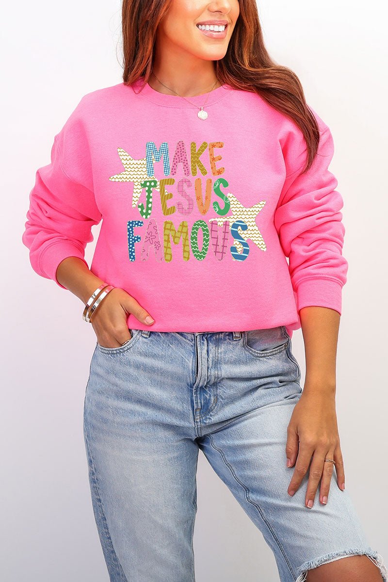 Make Jesus Famous Heavy Blend Crew Sweatshirt - Wholesale Accessory Market