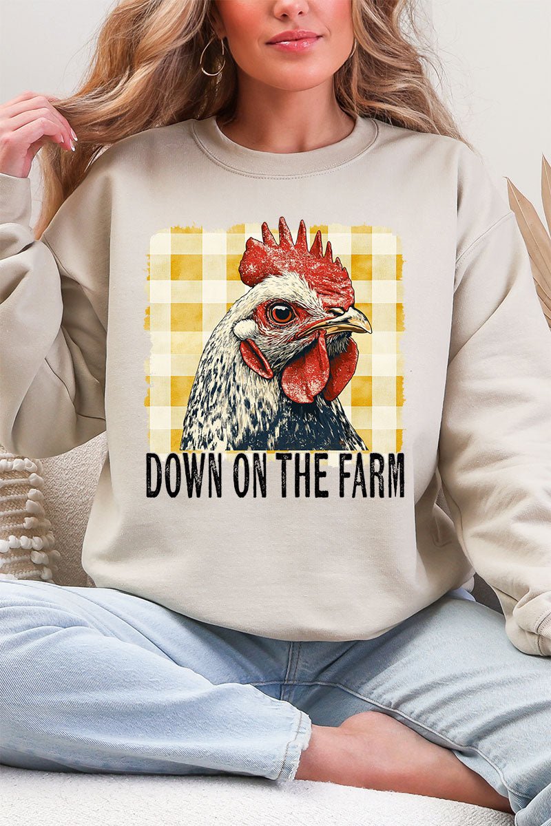 Down On The Farm Chicken Heavy Blend Crew Sweatshirt - Wholesale Accessory Market