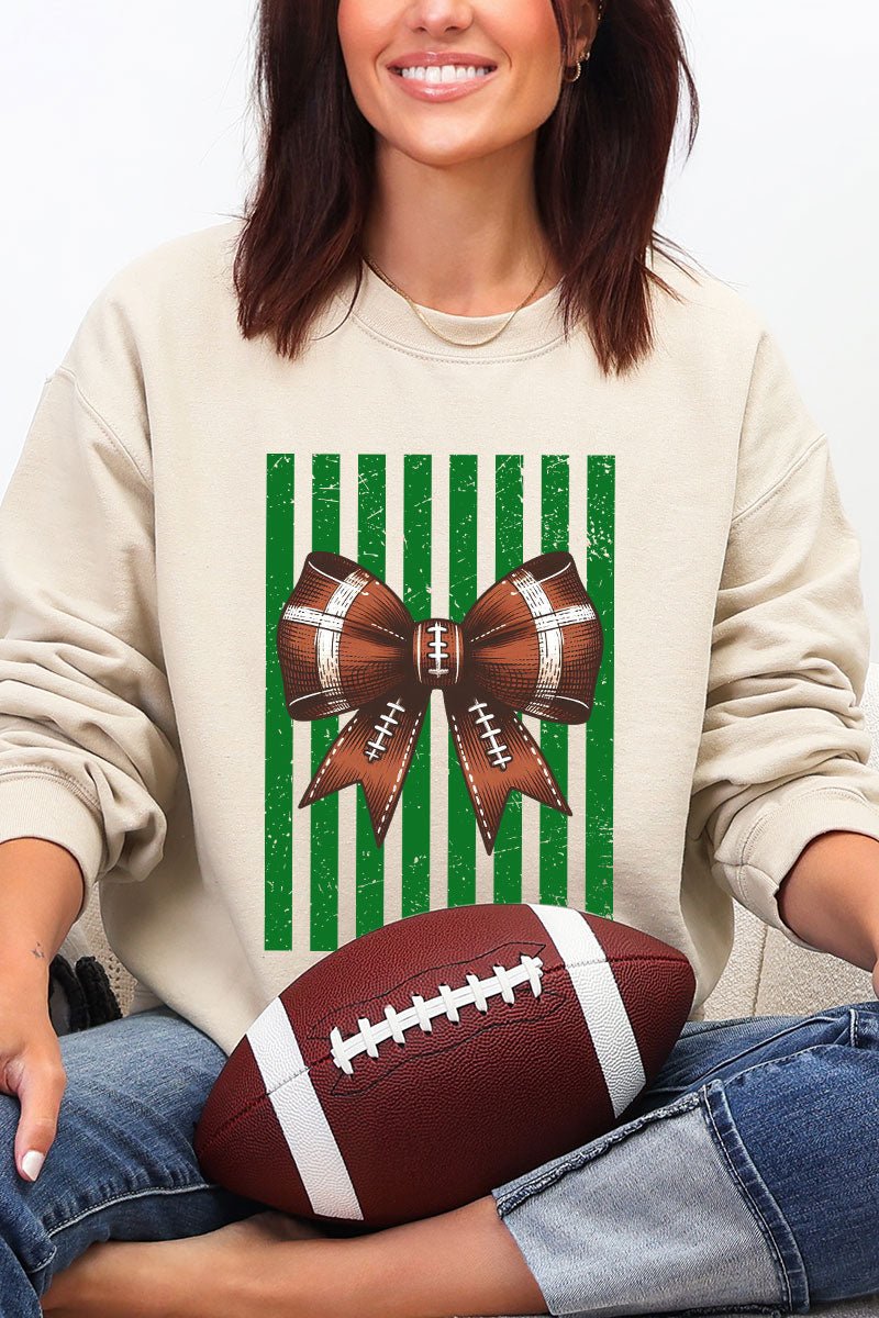 Green Varsity Bow Heavy Blend Crew Sweatshirt - Wholesale Accessory Market